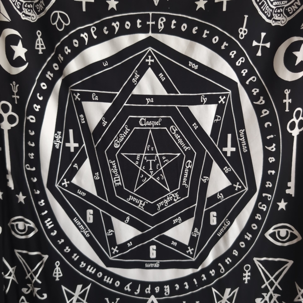Black and white Killstar occult symbolism maxi tube dress - Picture 5 of 9